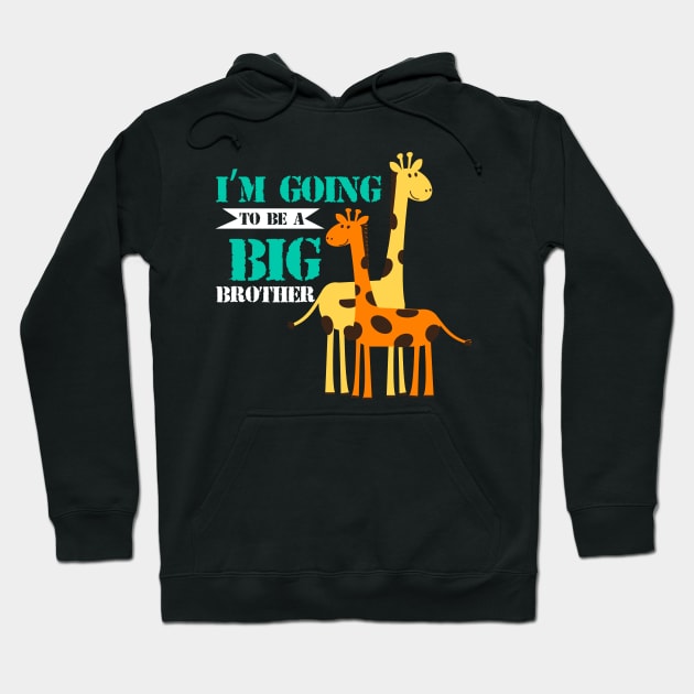 Kids Going to be a Big Brother Giraffe Cool Hoodie by DP Clothing